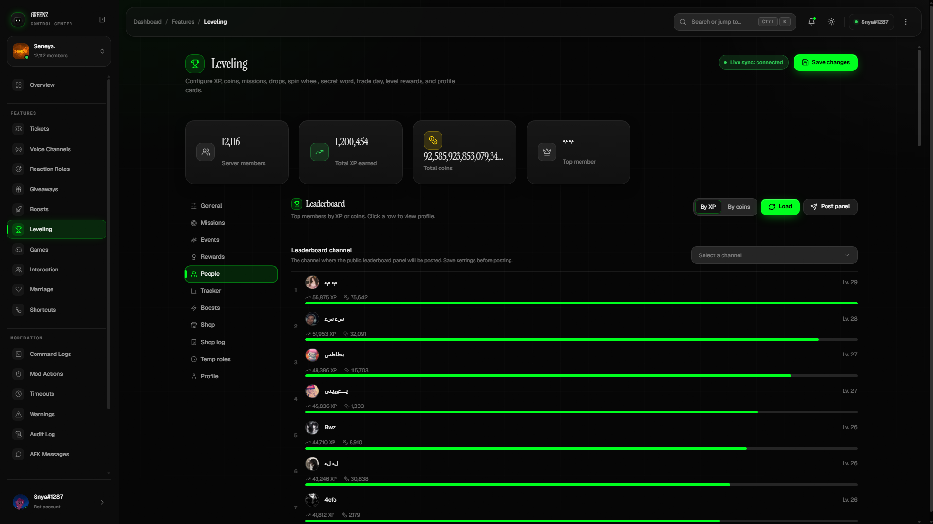 Leveling screenshot